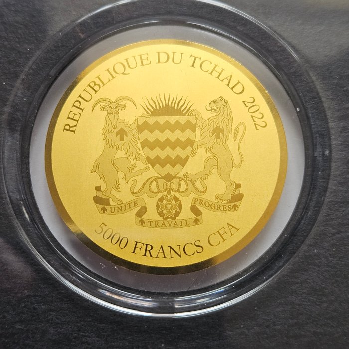 Tchad. 5000 Francs 2022 Springbok, 1/200 Oz (.999)  (Ingen mindstepris)