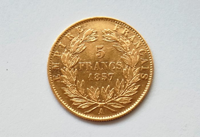 Frankrig. Napoléon III (1852-1870). 5 Francs 1857-A, Paris