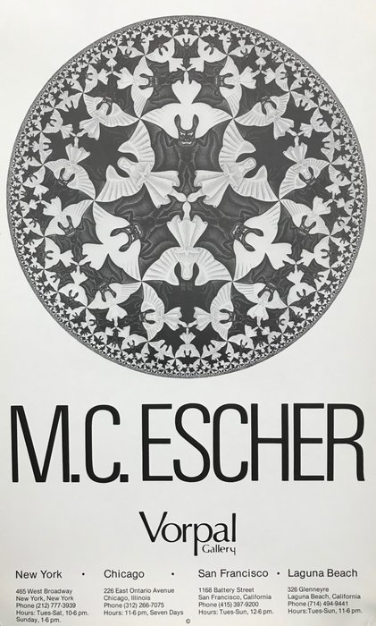 M.C. Escher - Vorpal Gallery Soho New York - 1970‹erne