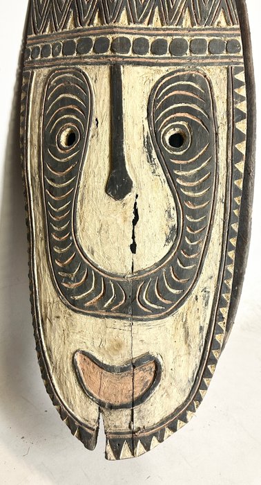 130 cm! Dobbelt maske konstruktion med klan totem fugl - Sepik River Kupkain - Papua Ny Guinea  (Ingen mindstepris)