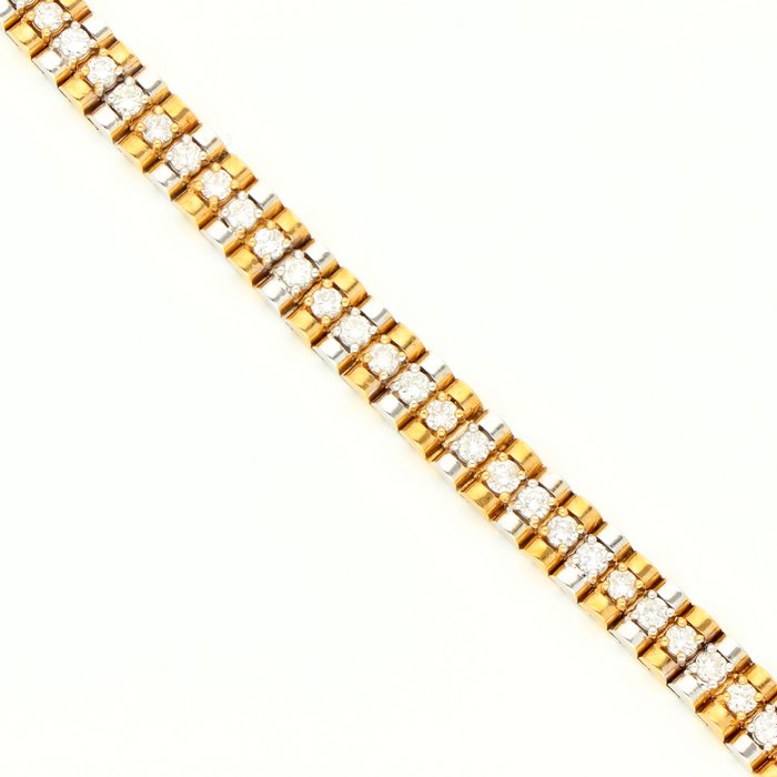 Armbånd - 18 kraat Gulguld, Hvidguld Diamant (Natur)