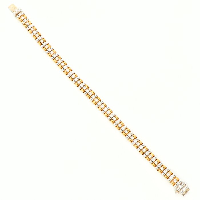 Armbånd - 18 kraat Gulguld, Hvidguld Diamant (Natur)