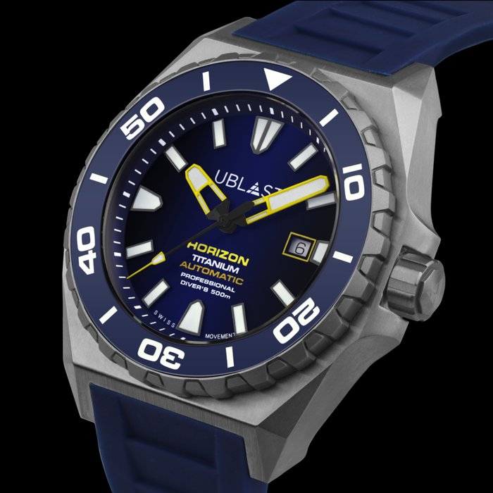 Ublast - Horizon Titanium  - Professional Diver - REF.UBHO45BU - Sub 50 ATM - Mænd - Ny