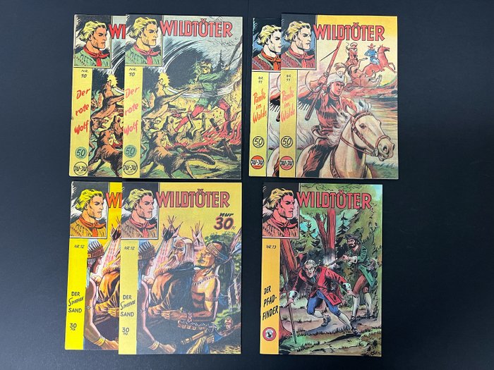 Wildtöter Gb 10, 11, 12 (ORIGINAL Jupiter Verlag in tollem Zustand) - Wildtöter Gb 10, 11, 12, 13 (Nachdruck CCH) - 7 Comic - Første udgave - 1955/2004