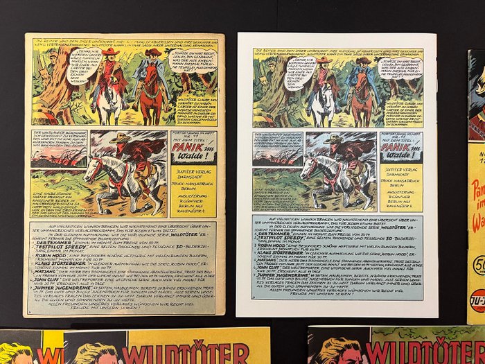 Wildtöter Gb 10, 11, 12 (ORIGINAL Jupiter Verlag in tollem Zustand) - Wildtöter Gb 10, 11, 12, 13 (Nachdruck CCH) - 7 Comic - Første udgave - 1955/2004