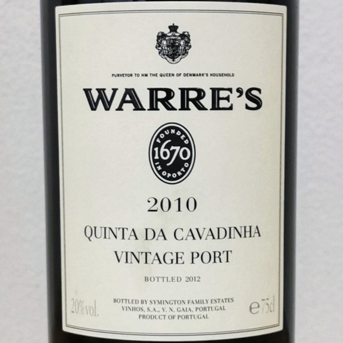 2010 Warre's Quinta da Cavadinha - Vintage Port -  Porto  - 3 Flasker (0,75 L)