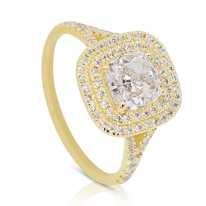 Ring - 18 kraat Gulguld -  182ct tw Diamant (Natur) - Diamant