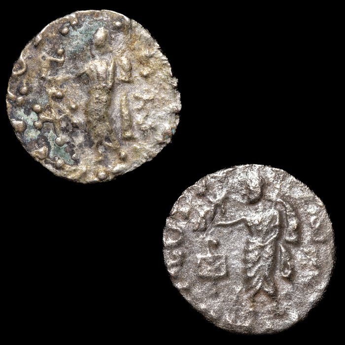 Baktriske Rige, Indo-græske Kongerige. Azes I y II 58-5 a.c. Lot of 2 Drachms 58-5 a.c/ Drachm  (Ingen mindstepris)