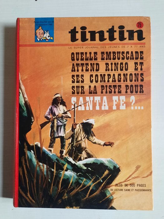 Tintin (magazine) - Recueil N°75 - 1 Album - Første belgiske udgave - 1965