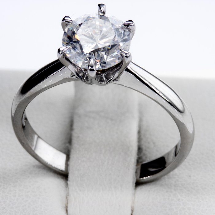 Ingen mindstepris - Forlovelsesring - 14 karat Hvidguld -  1.52ct. tw. Diamant (Natur)