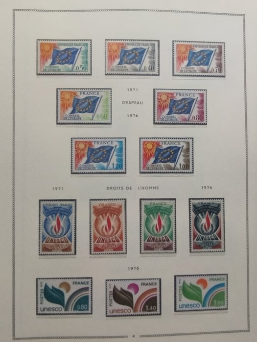 Frankrig 1958/2010 - Sjældent komplet sæt på ark - Timbres de service Yvert 15A à 165 - MNH luxe