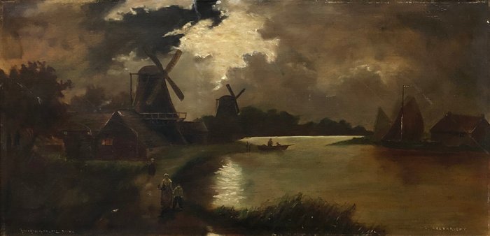 École Anglaise (XX) - Dawn at Zuiderzee