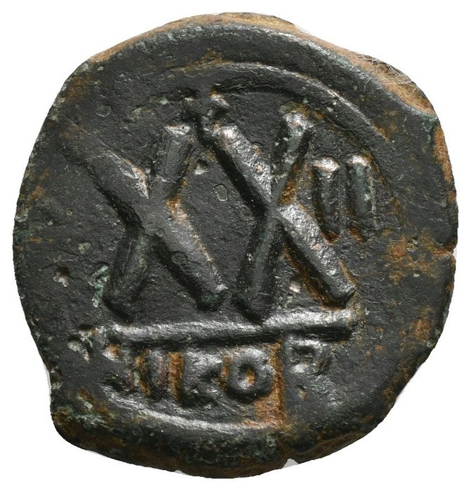 Byzantinske rige. Phocas (AD 602-610). Follis  (Ingen mindstepris)