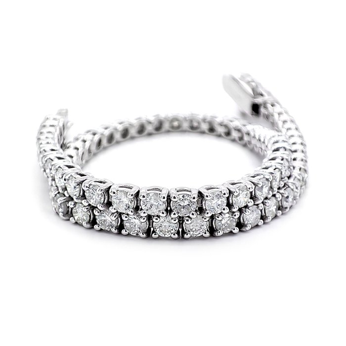 Armbånd - 14 karat Hvidguld -  3.03ct. tw. Diamant (Natur) - D/VS