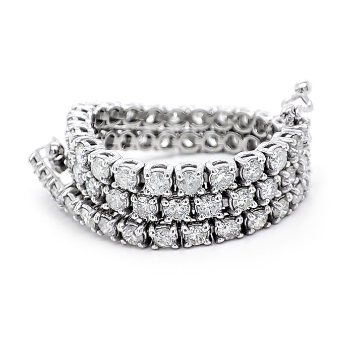 Armbånd - 14 karat Hvidguld -  3.03ct. tw. Diamant (Natur) - D/VS