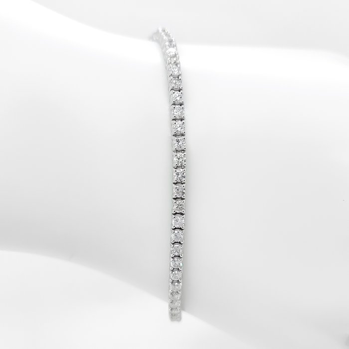 Armbånd - 14 karat Hvidguld -  3.03ct. tw. Diamant (Natur) - D/VS