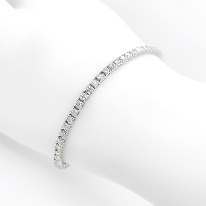 Armbånd - 14 karat Hvidguld -  3.03ct. tw. Diamant (Natur) - D/VS