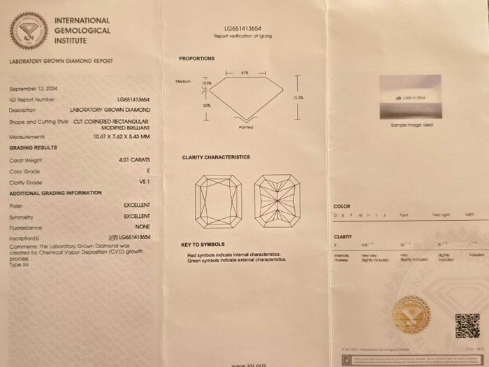 Ingen mindstepris - Ring Platin -  4.31ct. tw. Diamant (Laboratoriedyrket) - Diamant