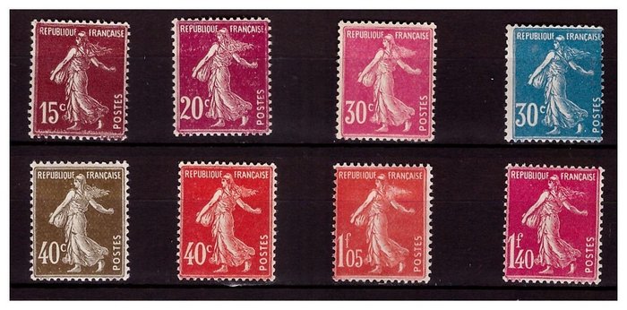 Frankrig 1923/1932 - Parti af 3 komplette serier Pasteur Type Solid bundsåmand  line i Ny** 1 valg uden - Yvert n°170/181 + 189/96  n°197/205