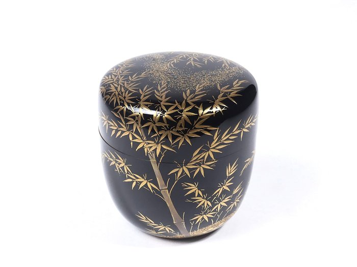 Bamboo Grove and Milky Way Maki-e Tea Caddy 大棗 Signed 'Masaru 勝' with Original Box - Natsume - Lakeret træ - (Ingen reservationspris)