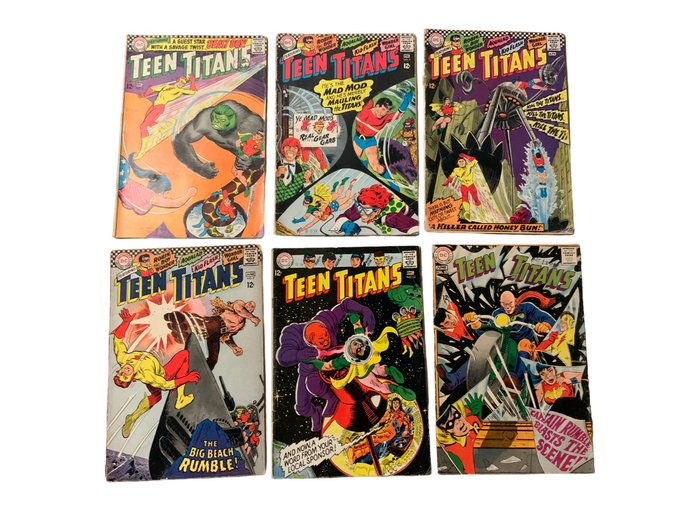 Teen Titans (1966 Series) # 6 7 8 9 12  15 Silver Age Gems! - Appearance Beast Boy - 6 Comic - Første udgave - 1966/1968