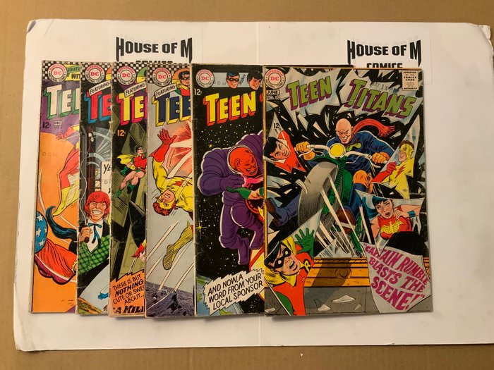 Teen Titans (1966 Series) # 6 7 8 9 12  15 Silver Age Gems! - Appearance Beast Boy - 6 Comic - Første udgave - 1966/1968