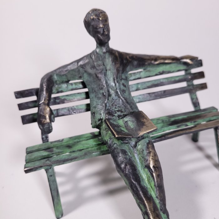 J. Chol - Reader on the bench (Bronze sculpture - limited)