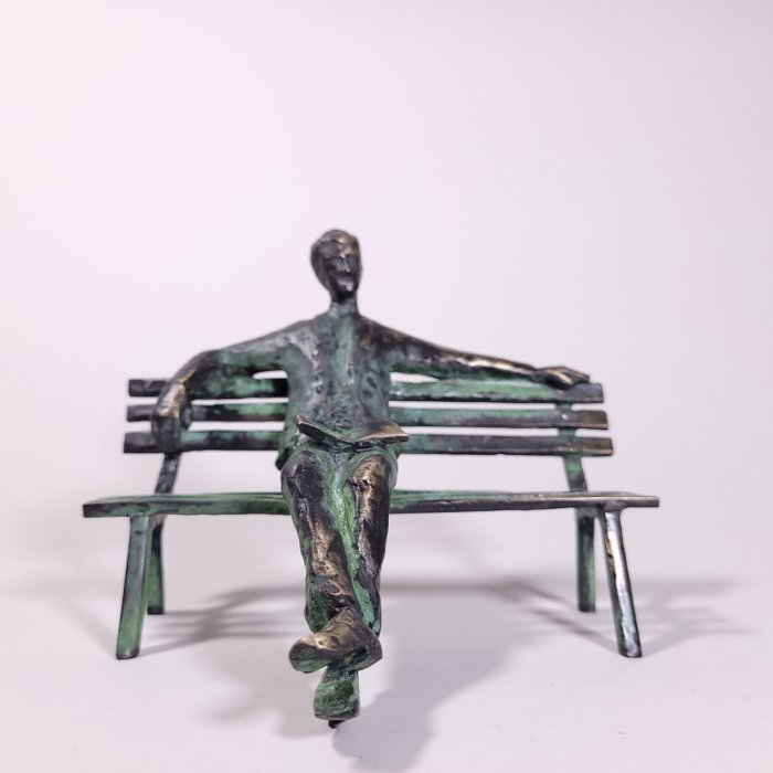 J. Chol - Reader on the bench (Bronze sculpture - limited)