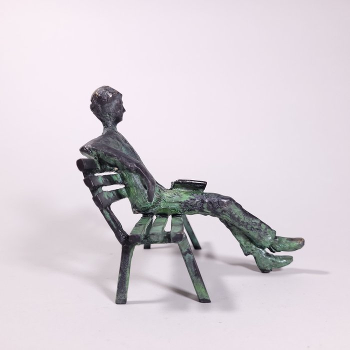 J. Chol - Reader on the bench (Bronze sculpture - limited)