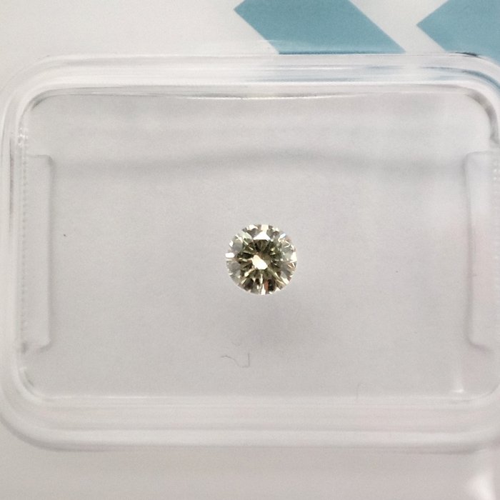 Ingen mindstepris - 1 pcs Diamant  (Naturfarvet)  - 0.17 ct - Rund - Fancy Grøn Gul - VS2 - International Gemological Institute (IGI)