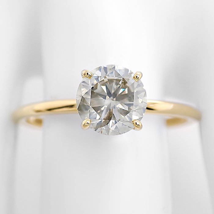 Ring - 14 karat Gulguld -  1.12ct. tw. Gul Diamant (Naturfarvet)