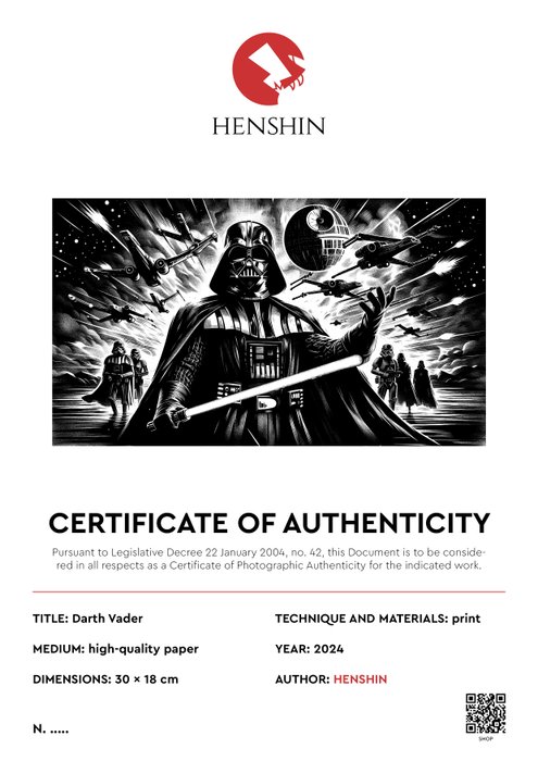 Henshin (Marco Celante) - 1 Giclée - Star Wars - Star Wars Tribute - Darth Vader - 2023