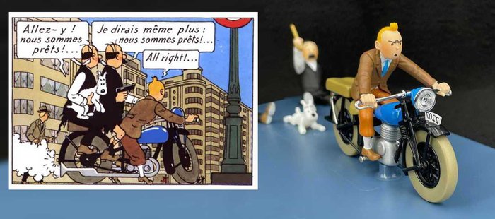 Moulinsart / Hachette - Tintin - Voiture 1/24 - La moto de Tintin - le Sceptre d'Ottokar