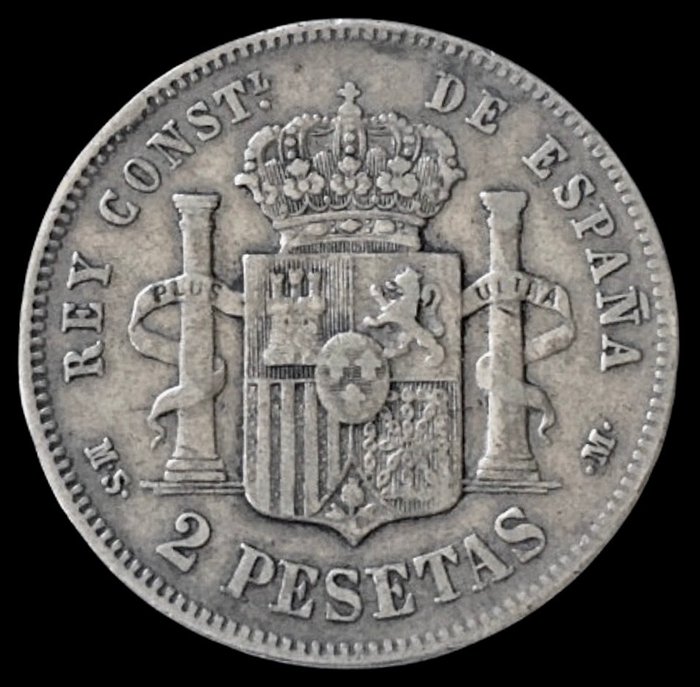 Spanien. Alfonso XII (1874-1885). 2 Pesetas - 1883 *18 *83 MSM - (R672)  (Ingen mindstepris)