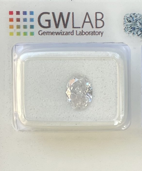 Ingen mindstepris - 1 pcs Diamant  (Natur)  - 1.03 ct - Oval - D (farveløs) - I1 - Gemewizard Gemological Laboratory (GWLab)