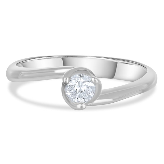 Ring - 18 kraat Hvidguld -  0.20ct. tw. Diamant (Natur)