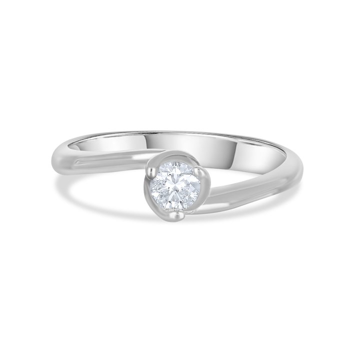 Ring - 18 kraat Hvidguld -  0.20ct. tw. Diamant (Natur)