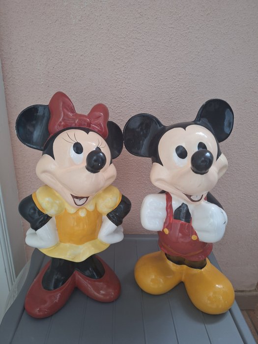 Leuke Minnie Mouse en Mickey Mouse spaarpotten  porcelein Figurer - 2010