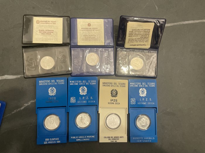 Italien. 500 Lire Various Years (7 monete)  (Ingen mindstepris)