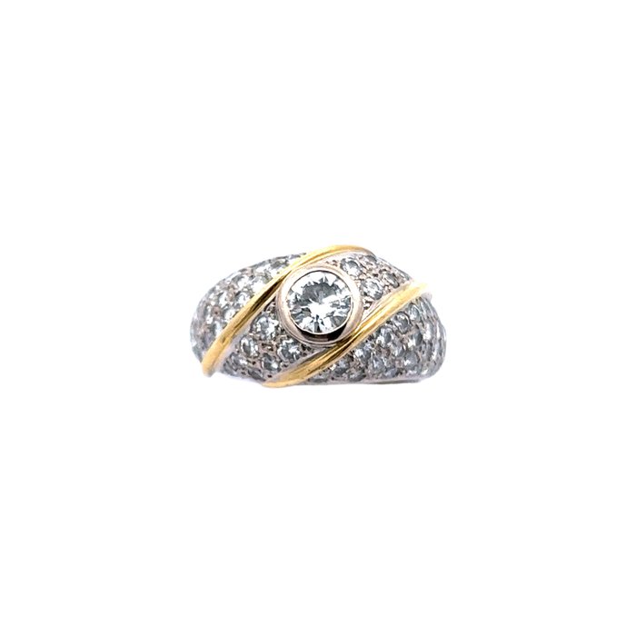 Ring - 18 kraat Gulguld -  1.45ct. tw. Diamant (Natur) - Båndring 750,-