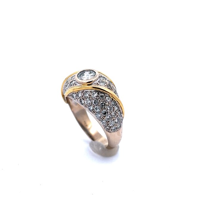 Ring - 18 kraat Gulguld -  1.45ct. tw. Diamant (Natur) - Båndring 750,-