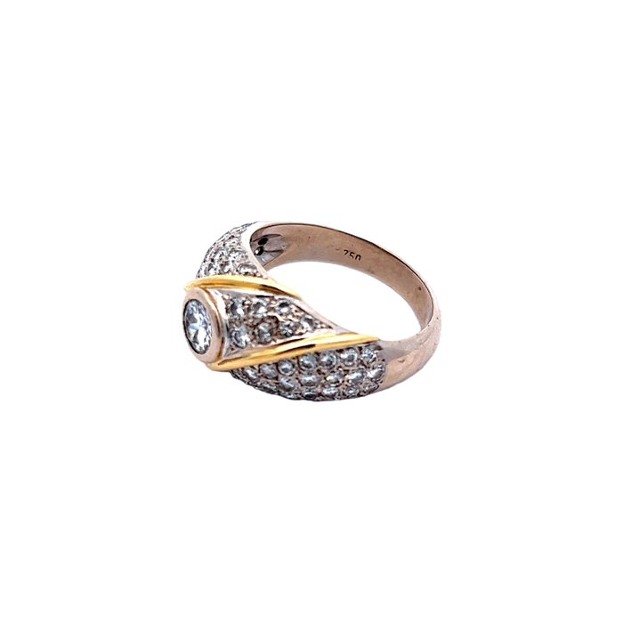 Ring - 18 kraat Gulguld -  1.45ct. tw. Diamant (Natur) - Båndring 750,-