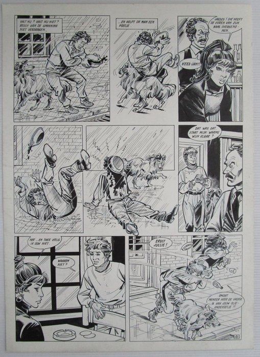 Broeckx, Jeff / Van Lierde, Patrick - 1 Original page - Bessy natuurkommando 10 - Olie op de golven - 1988