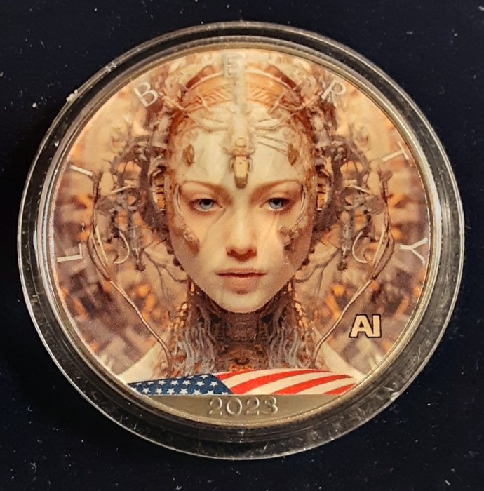 Förenta staterna. 1 Dollar 2023 AI Cyber Woman, 1 Oz (.999)  (Ingen mindstepris)