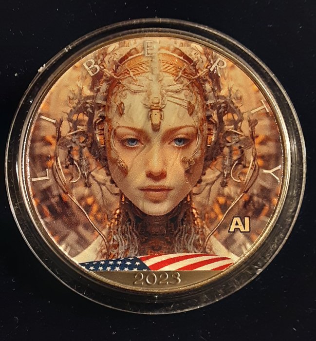 Förenta staterna. 1 Dollar 2023 AI Cyber Woman, 1 Oz (.999)  (Ingen mindstepris)