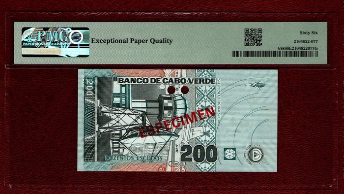 Kap Verde. - 200 Escudos 2005 - Pick 68s - SPECIMEN  (Ingen mindstepris)