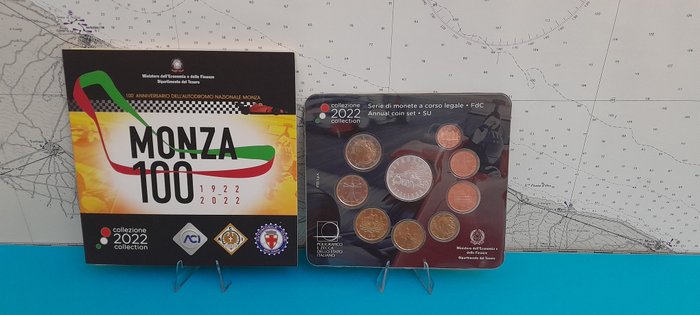 Italien. Year Set (FDC) 2022 "Monza" (incl. 5 euro in argento)  (Ingen mindstepris)