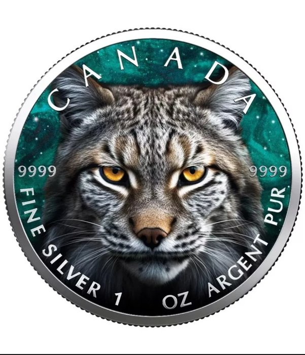 Canada. 5 Dollars 2024 Maple Leaf - Lynx, 1 Oz (.999)  (Ingen mindstepris)