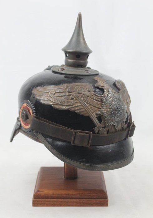 Preussen - Militær hjelm - Ww1 Pickelhaube Prussian M-15 Guards Troop Hjelm