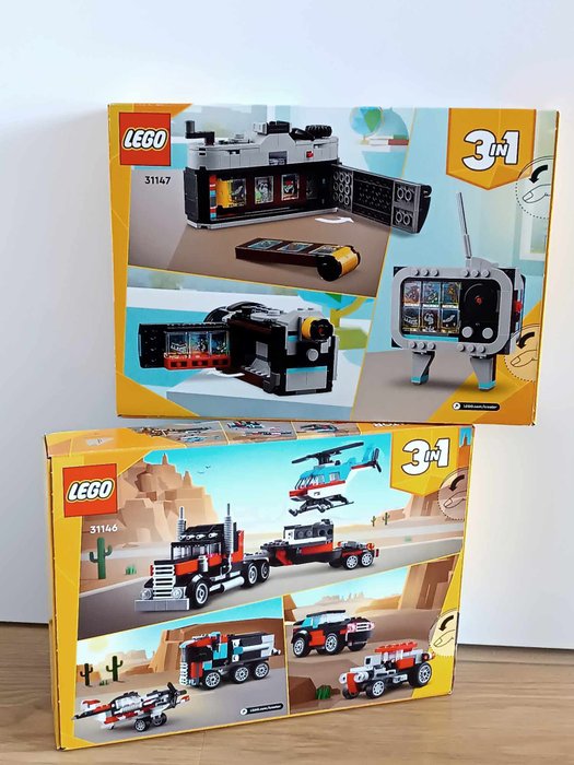 Lego - Architecture - 31147 31146- MISB - NEW - LEGO   Creator 3w1 - Aparat w stylu retro + Ciężarówka z platformą i helikopterem - Kreatywna